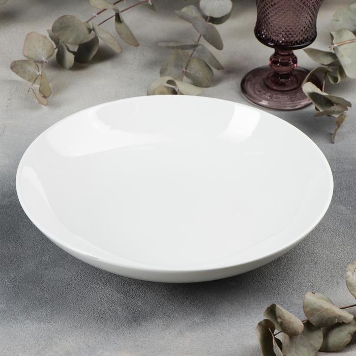 Тарелка фарфоровая глубокая Wilmax Olivia, d=25,5 см, цвет белый - Фото 1