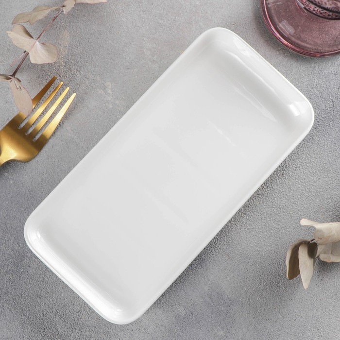 Блюдо фарфоровое прямоугольное Wilmax, 19×9,5 см, цвет белый - Фото 1