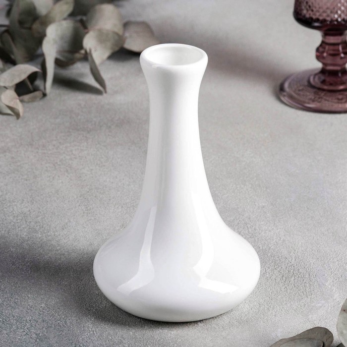 Ваза фарфоровая для цветов Wilmax, 9.5×14.5 см, цвет белый - Фото 1