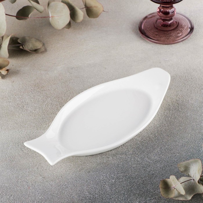 Блюдо для рыбы Wilmax, 22×10.5 см, фарфор, белое - Фото 1