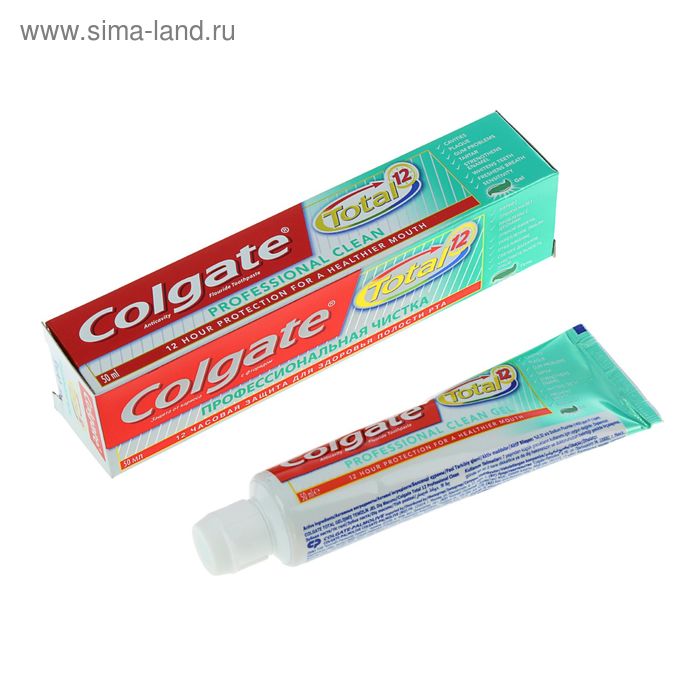 Зубной гель Colgate Total 12 «Профессиональная чистка», 50 мл - Фото 1