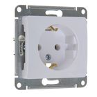 Розетка SE Glossa, 16 А, 250 В, встраиваемая, с з/к, IP20, белая, GSL000143 - Фото 1