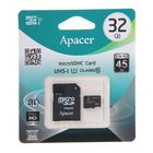 Карта памяти Apacer microSD, 32 Гб, SDHC, класс 10, с адаптером SD - Фото 2