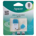 Флешка Apacer AH139, 8 Гб, USB2.0, чт до 25 Мб/с, зап до 15 Мб/с, бело-голубая - Фото 2