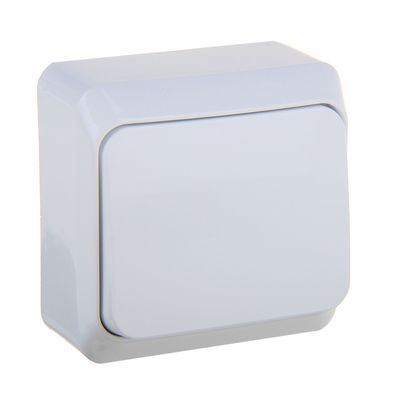 Выключатель SE «Этюд», 10 А, 1 клавиша, IP20, накладной, белый, BA10-001B