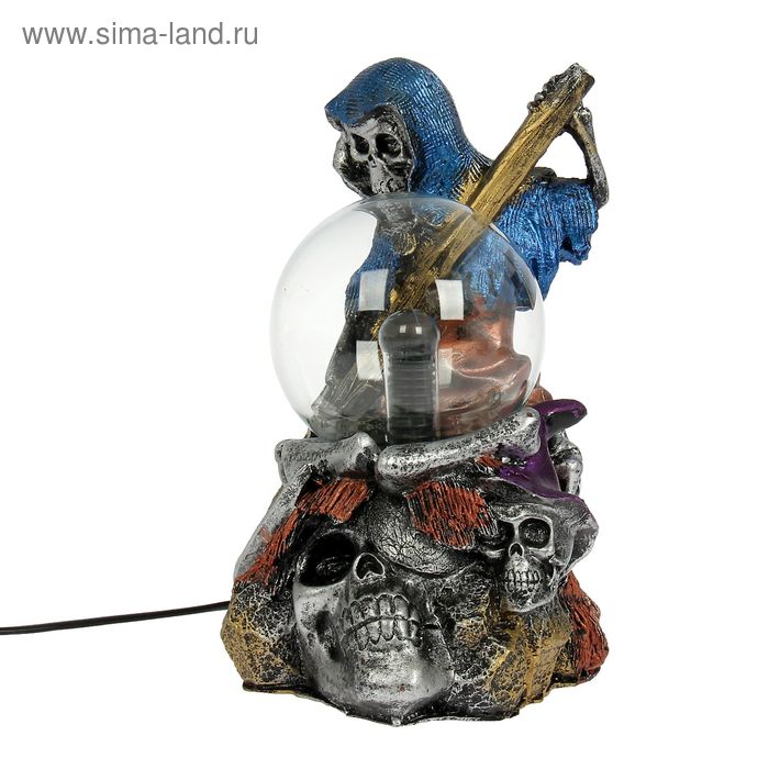Плазменный шар "Скелет с мешком черепов" 23х16х14 см - Фото 1