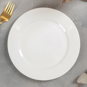 Тарелка обеденная с утолщённым краем White Label, d=20 см, цвет белый