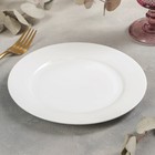 Тарелка фарфоровая обеденная с утолщённым краем Доляна White Label, d=20 см, цвет белый - Фото 2