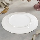 Тарелка фарфоровая обеденная с утолщённым краем Доляна White Label, d=20 см, цвет белый - Фото 3