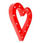 Декор д/дома светящийся "Сердце" красный, LED, 2 батарейки AA (не в комплекте) 37х36х5,5 см - Фото 3
