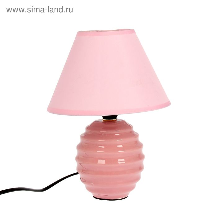 Лампа настольная "Спираль" 220V, E14, розовая 17х17х25 см - Фото 1