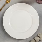 Тарелка фарфоровая обеденная с утолщённым краем Доляна White Label, d=25 см, цвет белый - Фото 1