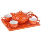 Сервиз чайный на 4 персоны "Рио", чашки 90 мл, цвет оранжевый - Фото 1