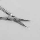 Ножницы маникюрные, для кутикулы, загнутые, узкие, 9 см, цвет серебристый, CSEC-503-S - Фото 2