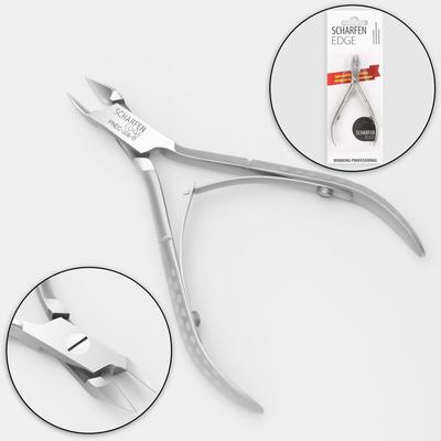 Кусачки маникюрные для кутикулы, двойная пружина, 10 см, длина лезвия - 9 мм, на блистере, цвет матовый серебристый, PNEC-306-D-LJ