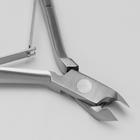 Кусачки маникюрные для кутикулы, двойная пружина, 10 см, длина лезвия - 4 мм, цвет матовый серебристый, PN-2/4-D-BJ-LJ - Фото 2