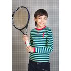 Футболка для мальчика с длинным рукавом, рост 98-104 см, цвет бирюзовый/полоска (арт. AZ-807) - Фото 1