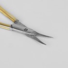 Ножницы маникюрные, для кутикулы, загнутые, 9,5 см, на блистере, цвет золотистый/серебристый, CSEC-503-HG-CVD - Фото 2