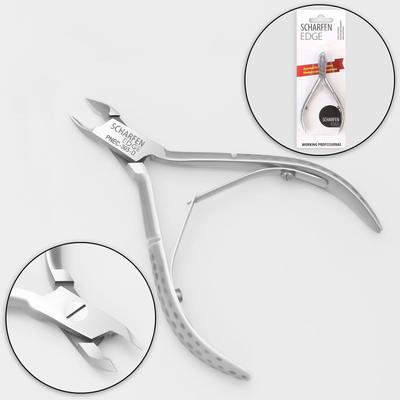 Кусачки маникюрные для кутикулы, двойная пружина, 10 см, длина лезвия - 4 мм, цвет матовый серебристый, PNEC-303-D-LJ