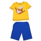 Комплект для мальчика (футболка+шорты), рост 122-128 см, цвет лимон/синий Р207770_Д - Фото 1