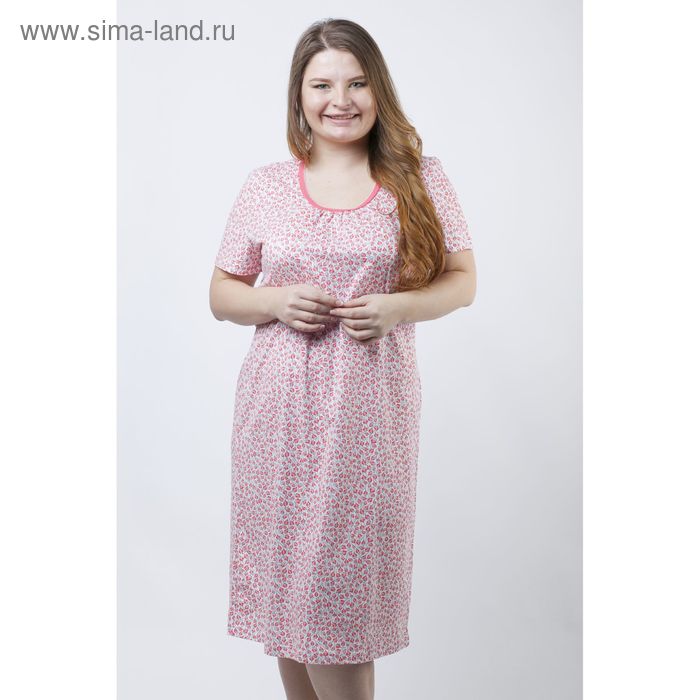 Сорочка женская ночная Р308142 розовый, рост 158-164 см, р-р 54 - Фото 1