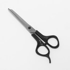 Ножницы парикмахерские, филировочные, с упором, лезвие — 6 см, цвет чёрный, Н-053 КМ - Фото 2