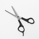Ножницы парикмахерские, филировочные, с упором, лезвие — 6 см, цвет чёрный, Н-053 КМ - фото 9545701