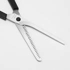 Ножницы парикмахерские, филировочные, с упором, лезвие — 6 см, цвет чёрный, Н-053 КМ - Фото 4