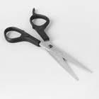 Ножницы парикмахерские, с упором, лезвие — 7,3 см, цвет чёрный, Н-062 - Фото 2