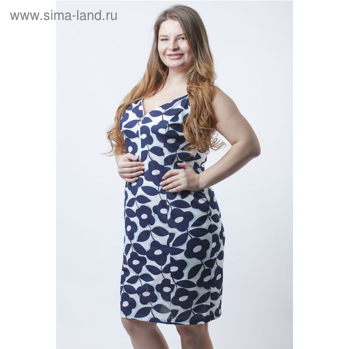 Платье женское Р708151 голубой, рост 158-164 см, р-р 56 - Фото 1