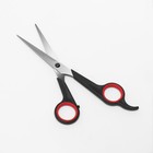 Ножницы парикмахерские, с упором, лезвие — 6 см, цвет чёрный/красный, H-087 - фото 9187073