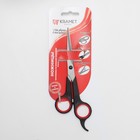 Ножницы парикмахерские, с упором, лезвие — 6 см, цвет чёрный/красный, H-087 - фото 9187075