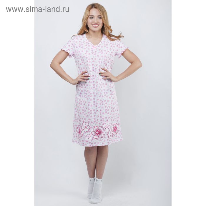 Сорочка женская ночная Р308033 розовый, рост 170-176 см, р-р 52 - Фото 1