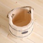 Ведро - запарник для бани и сауны «Емеля», 5 л, липа, нержавеющий обруч, ручка - верёвка, «Добропаровъ» - Фото 5