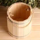 Ведро для бани и сауны, 10 л, 34×29×29 см, липа, нержавеющий обруч, «Добропаровъ» - Фото 3