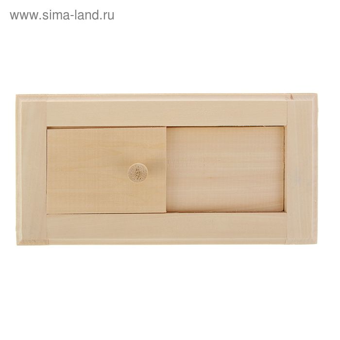 Крышка вентиляции, 30×12 см, липа, с задвижкой, «Добропаровъ» - Фото 1