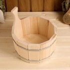 Шайка - ушат для бани и сауны, 5 л, деревянная, нержавеющий обруч, «Добропаровъ» - Фото 4