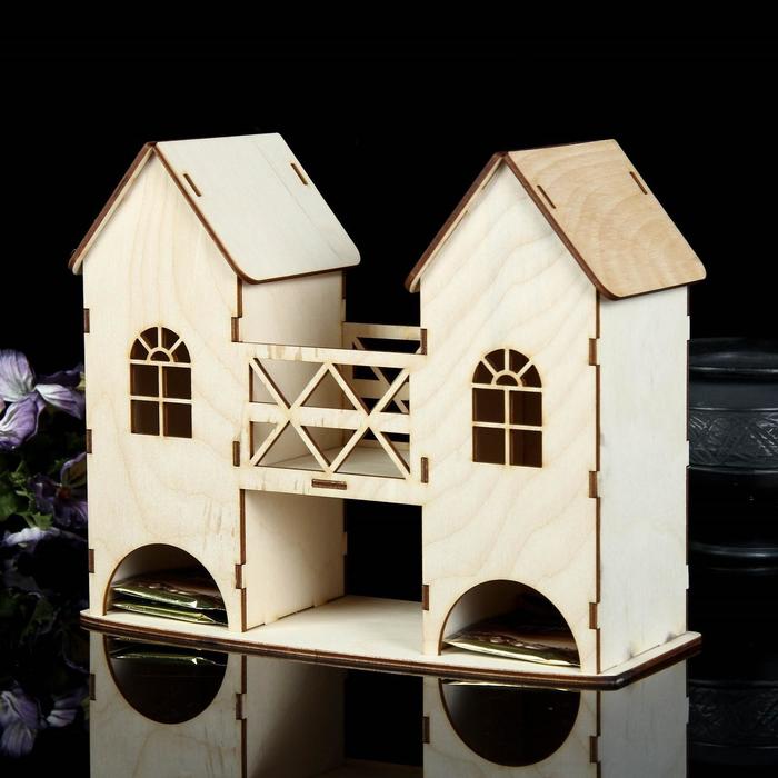Чайный домик «Двойной», дерево, заготовка для творчества - Фото 1