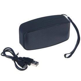 Портативная колонка LuazON Hi-Tech19, Bluetooth, 3 Вт, microSD, матовый, чёрная 1215479