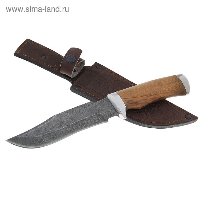 Нож разделочный НР-27, г.Павлово, дамасская сталь, рукоять-орех - Фото 1