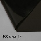 Плёнка полиэтиленовая, техническая, 100 мкм, чёрная, длина 10 м, ширина 3 м, рукав (1.5 м × 2), Эконом 50% - фото 8264404