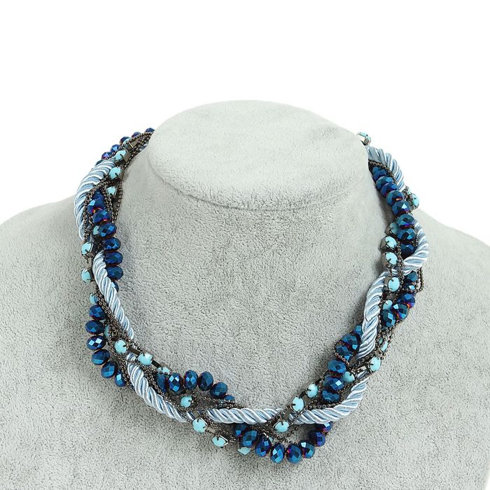 Бусы «Торжество», цвет сине-голубой, 50см - Фото 1