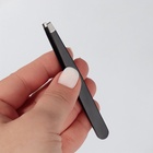 Пинцет прямой, широкий, 9.5 см, чёрный - Фото 6