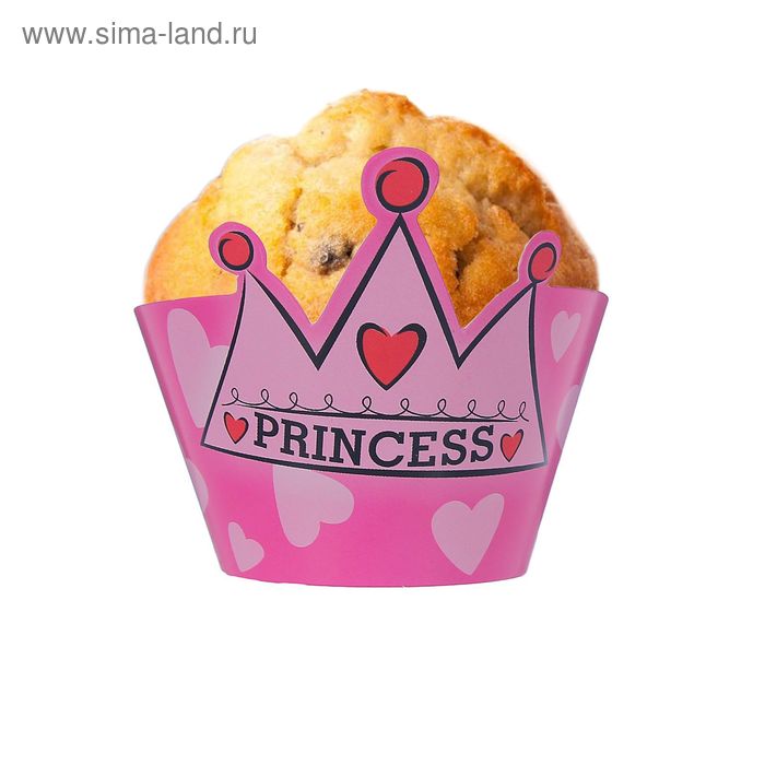 Украшение для кексов «Принцесса» с короной (набор 12 шт.) - Фото 1