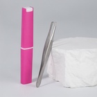 Пинцет скошенный, узкий, 9 см, в футляре, МИКС - Фото 2