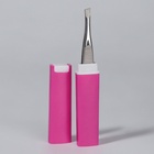 Пинцет скошенный, узкий, 9 см, в футляре, МИКС - Фото 3