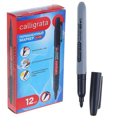 УЦЕНКА Маркер перманентный Calligrata, 3.0 мм, чёрный арт 1101 (несколько штук в упаковке могут быть сухими)