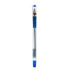 Ручка шариковая 0.5 мм, стержень синий, корпус прозрачный с резиновым держателем - Фото 2