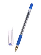 Ручка шариковая LANCER, синий стержень, узел 0.5 мм, прозрачный корпус, резиновый упор - Фото 12