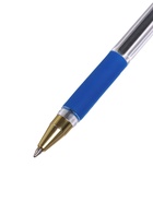 Ручка шариковая LANCER, синий стержень, узел 0.5 мм, прозрачный корпус, резиновый упор - Фото 13